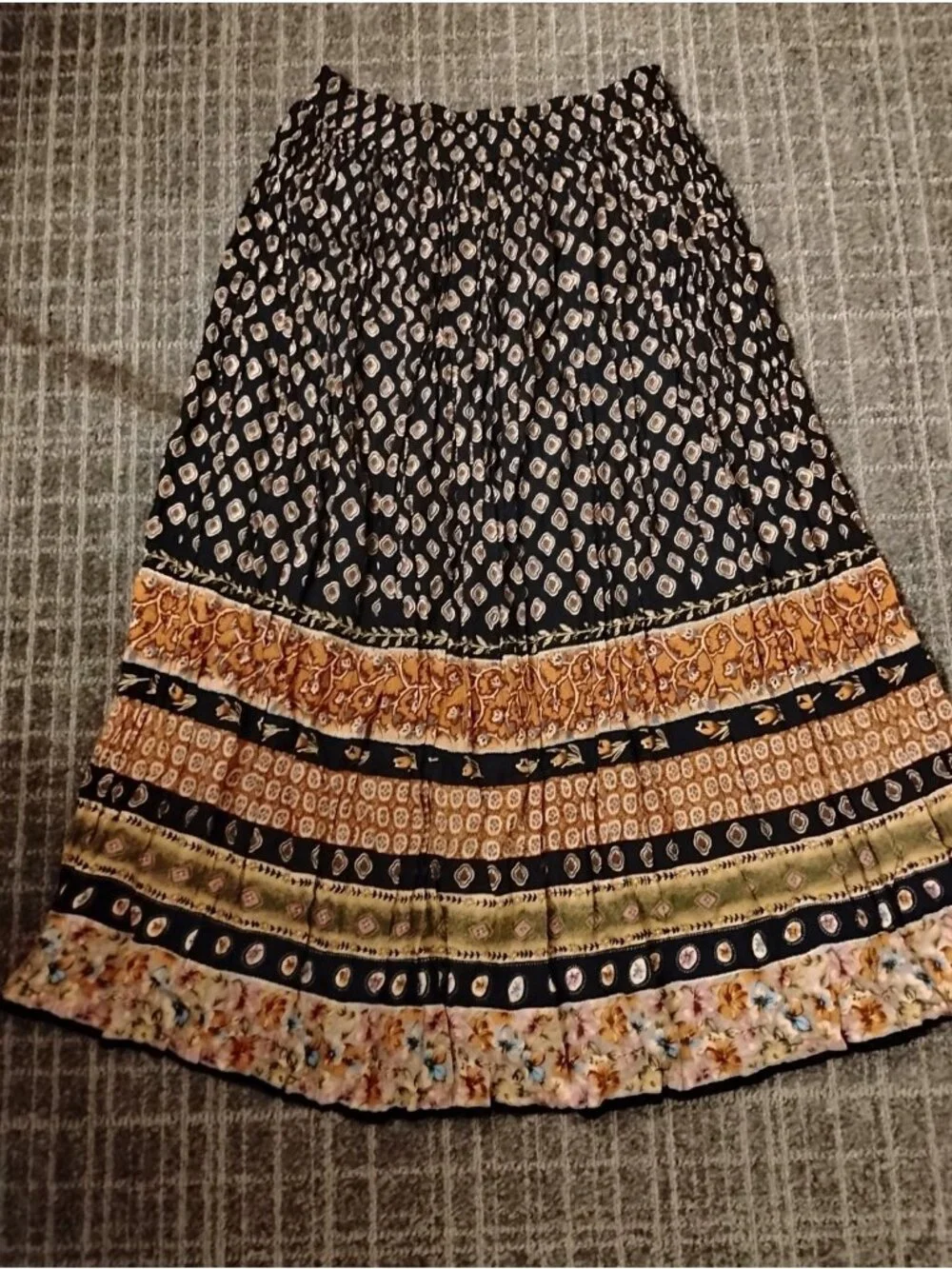 Vtg Austin Clothing Company Midi Skirt Pull On Lightweight Work Church Size L